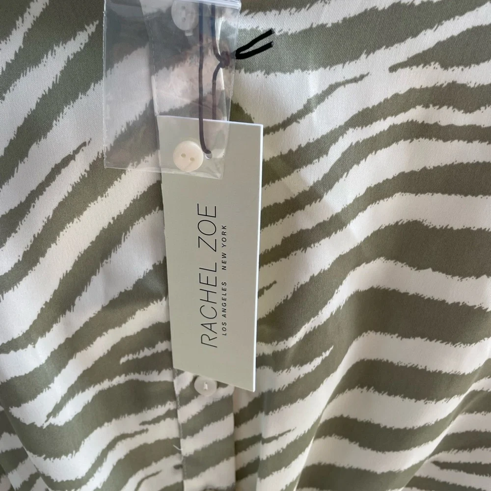 **SALE** NWT Rachel Zoe Tie Front Silky Women's Blouse Size M - Picture 6 of 7